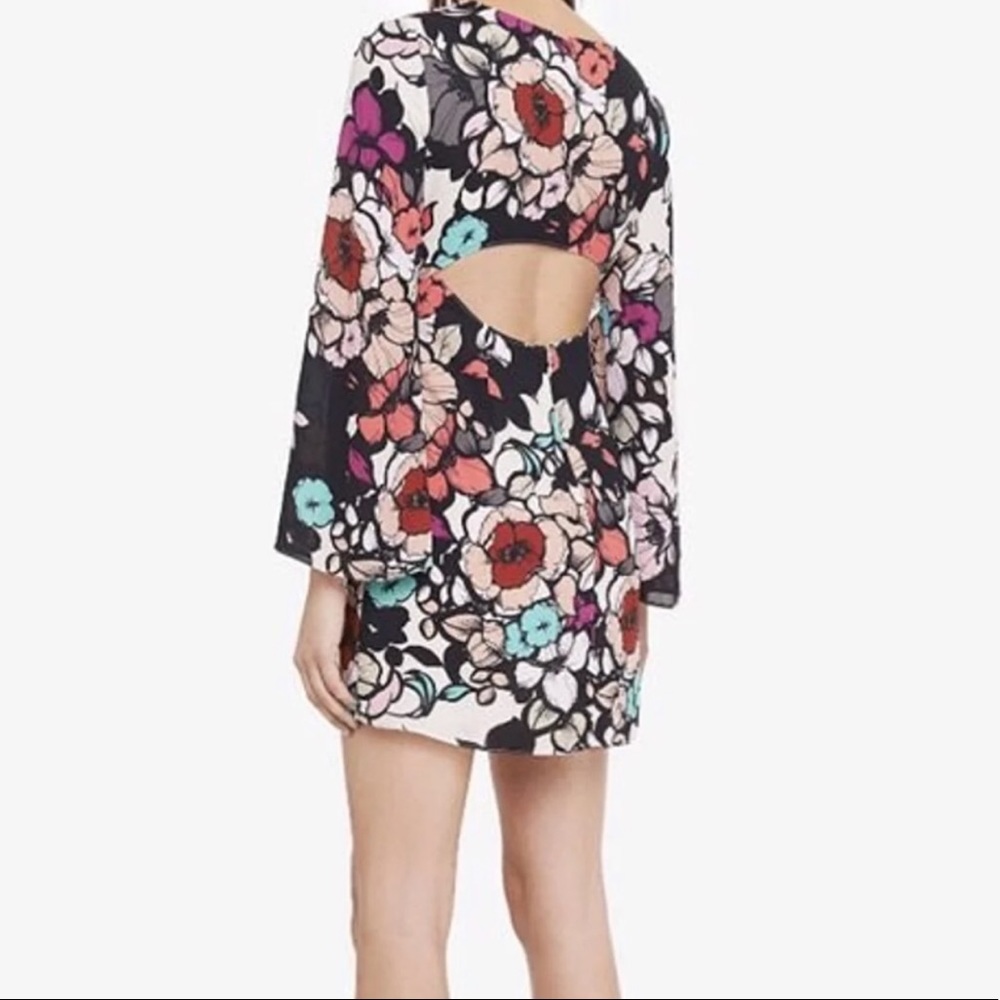 Floral Long Sleeve Mini Dress - Picture 2 of 8